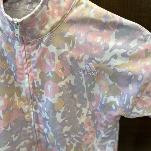 Adidas Girls Pastel Camo Track Jacket Size 6 - Picture 4 of 7